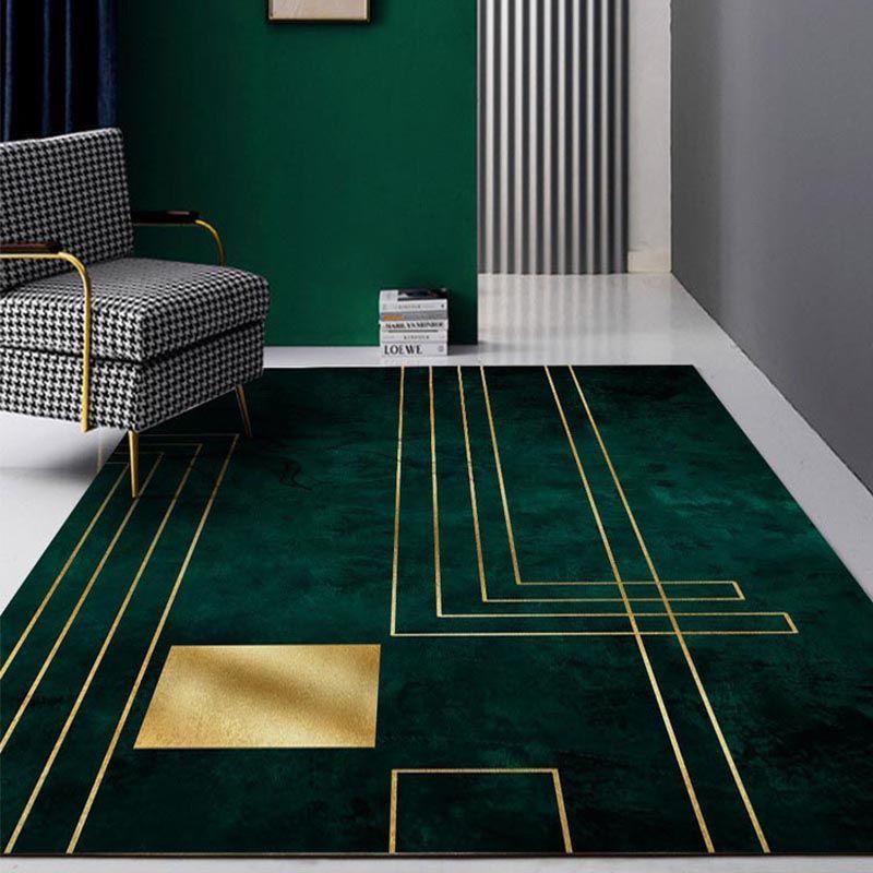 Modern Light Luxury Living Room Sofa Coffee Table Carpet Simple Dark Green Porch Entry Non-slip Rug Children's Room Bedside Rugs