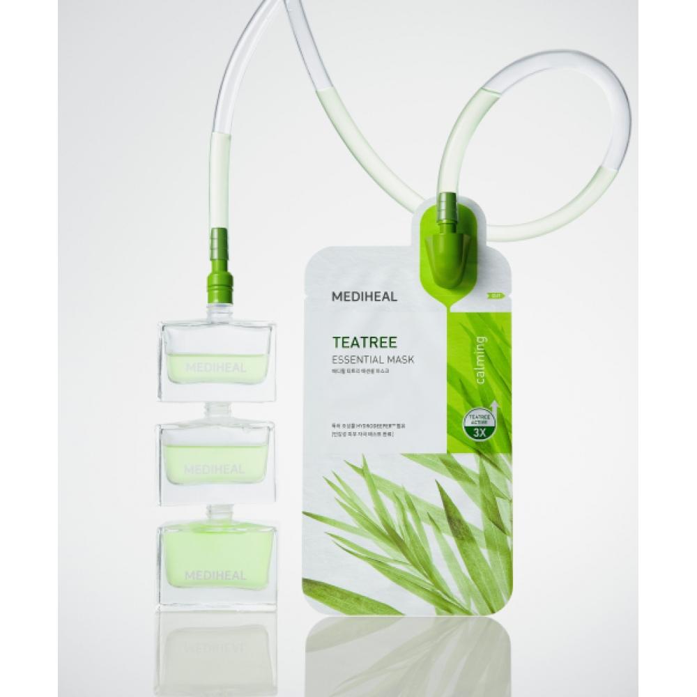 Mediheal [3 Pack] 3 Best Essential Mask Packs  Tea Tree Collagen Hyaluronic Acid Total 30 Sheets 
