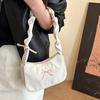Wholesale Fashion Pleated Portable Small Square Bag Women's Bag 2025 Summer New Embroidered Bow Shoulder Bag Trendy Armpit Bag