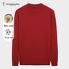 Caizi Men's Pure Wool Slim Fit Pullover Sweater