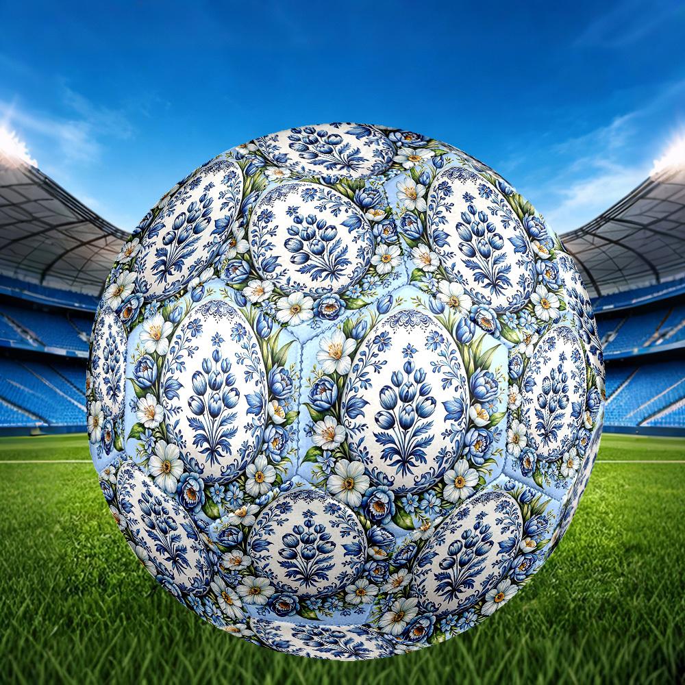 1pc Blue Tulip Egg Size 5 Soccer Ball Professional Match Training Football Indoor &Outdoor Sports Ball Lightweight Durable m6568