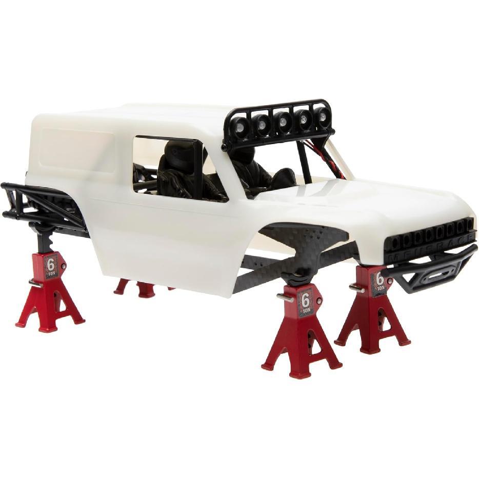 MEUS RACING MB24 SCX24 Body 5.2in 132MM Body Shell ABS+Nylon Carbon Fiber Chassis for 1/24 Axial SCX24 Bronco JLU B-17 C10-(Primary Color)