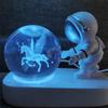 Креативный 3D астронавт хрустальный шар светодиодный ночник для детей спальня планета космическая солнечная система лампа USB Рождественский подарок ребенку