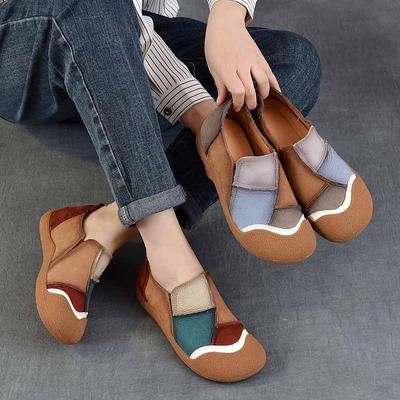 Модные лоферы GKTINOO из натуральной кожи на мягкой подошве 2025 Осень Новые Универсальные Повседневные Разноцветные Женские Слипоны