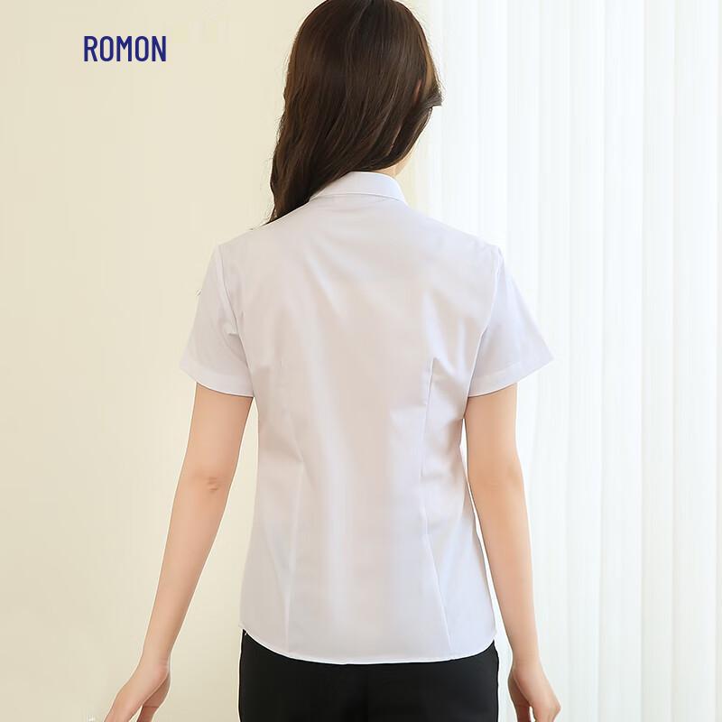 Women's Slim Fit Short Sleeve V-Neck Business Shirt
