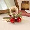 1 шт. женская заколка-клипса вишневого цвета, осенне-зимняя заколка-бант с вишней в лесном стиле для девочки, милая заколка для волос