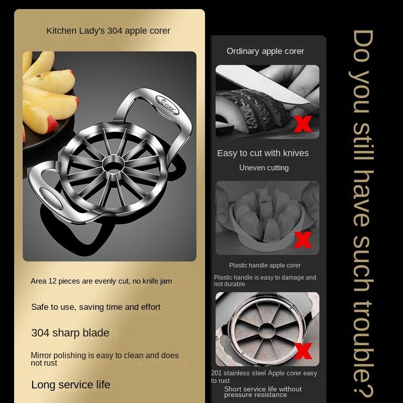 1 шт., бытовая нарезка для фруктов из нержавеющей стали, делитель для резки фруктов, инструмент для сердцевины