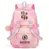 KATSEYE Cartoon Print Backpack Gradient Girls Student Bookbag Large Capacity Lightweight Pink 60331