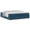 Ottoman Bed with Mattress Dark Blue 160x200 cm Velvet
