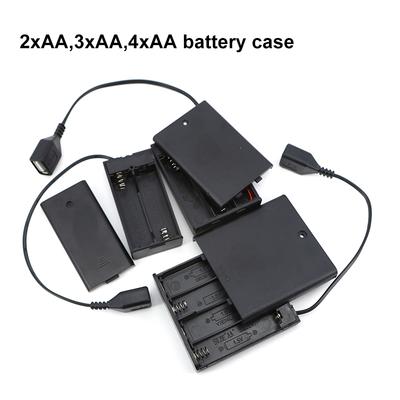 USB-корпус для батареек 2*AA 3*AA 4*AA 3 В 4,5 В 6 В с удлинительным кабелем, крышка порта для комплекта светодиодных ламп для строительных блоков с выключателем
