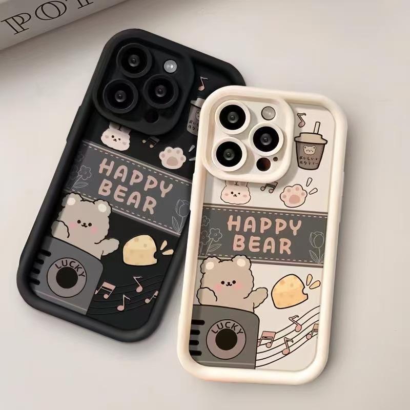 Музыкальный мишка подходит для чехла на телефон iphone16promax Apple 15 противоударный 14 японский и корейский 13 милый 12 новые модели