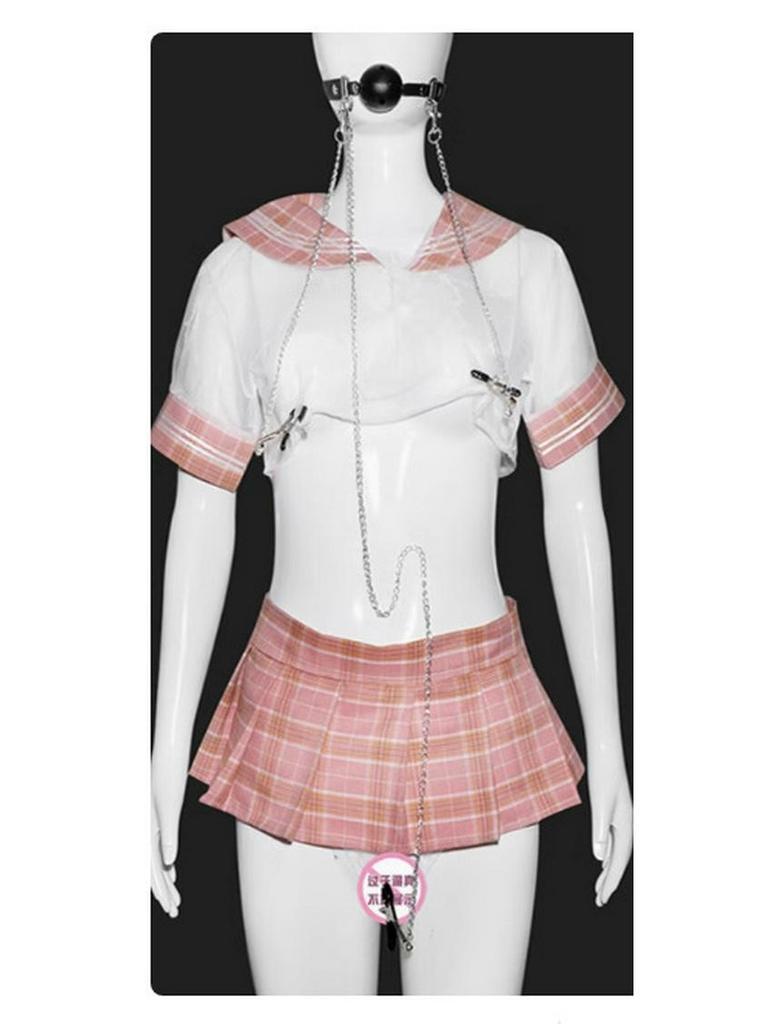 Альтернативный набор для связывания пар: Наручники, зажимы для сосков, шейные ограничители, ошейники, кляпы, обратные наручники