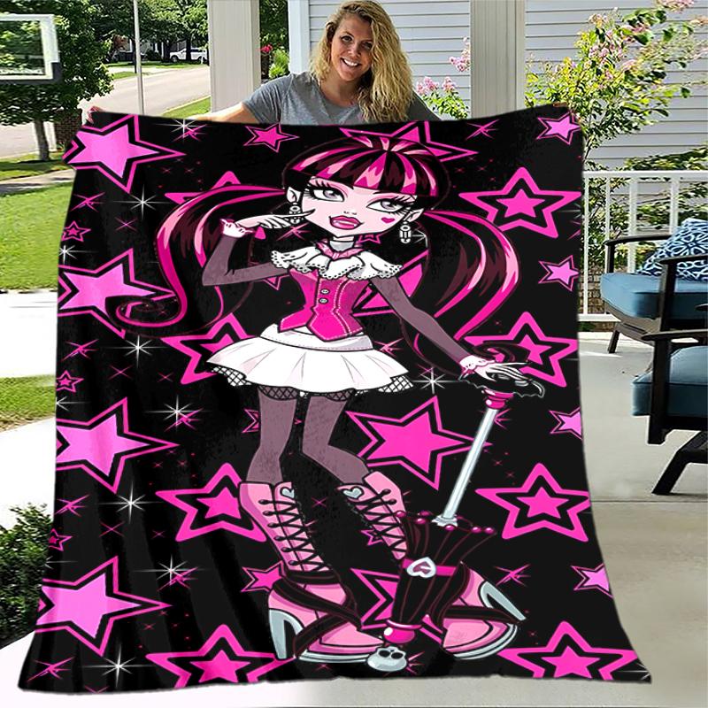 1pc Blanket Monster High1 Print Design, Lightweight Blanket for Sofa, Bed- Soft &Warm, Gift for All Seasons like Christmas, Halloween