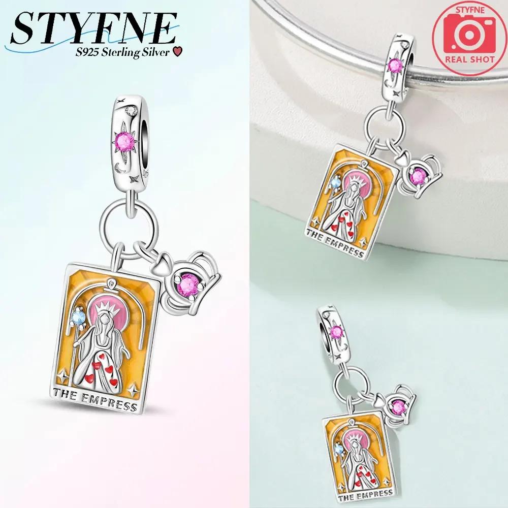 Pink Tarot Card Pendant Bead Component Stars Moon Sun Authentic Original Copper Metal Charm Bead Components Bead Components Compatible With Bracelet