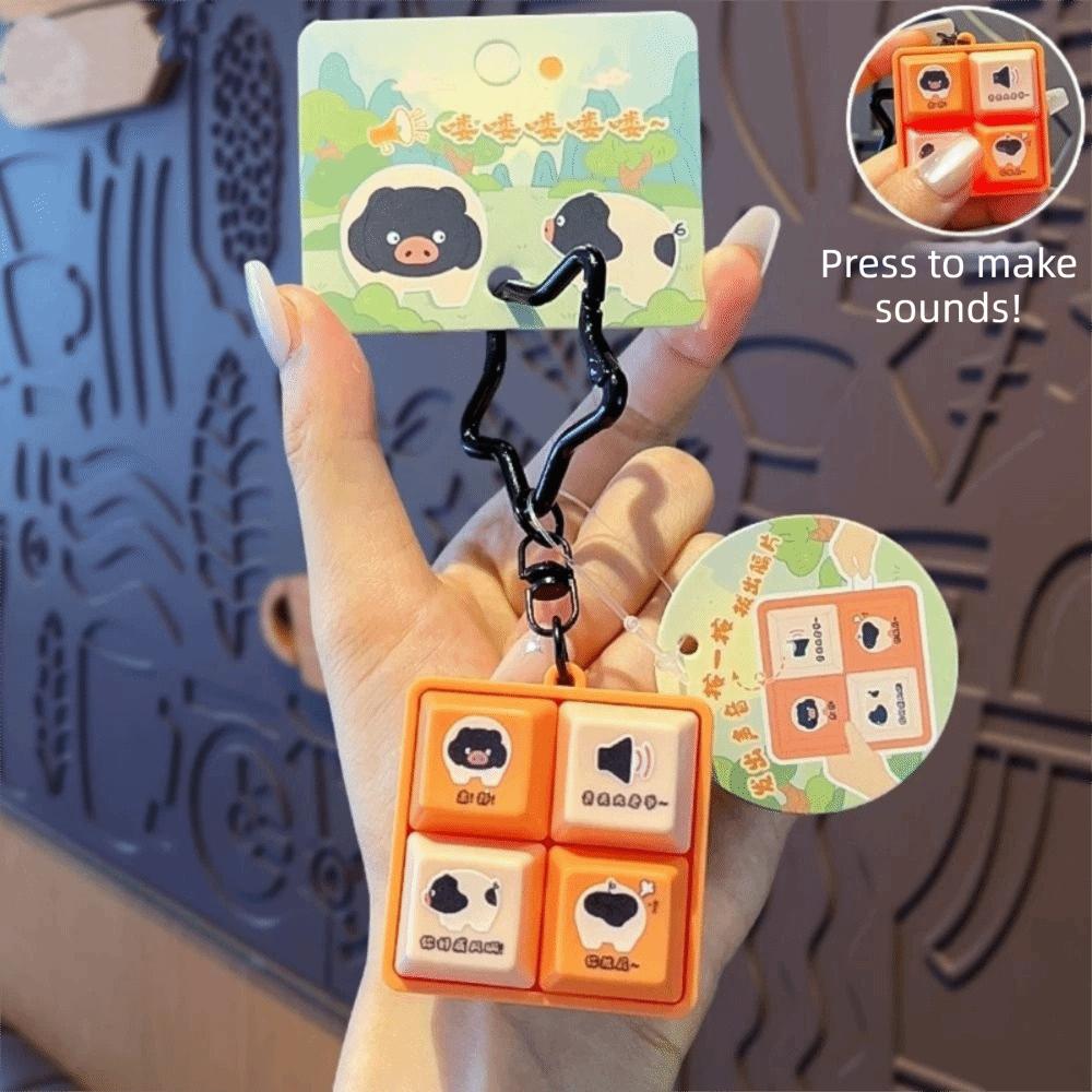 4-Button Fidget Clicker Toy Smooth Polished Edges Figure Keychain Accessories gifts