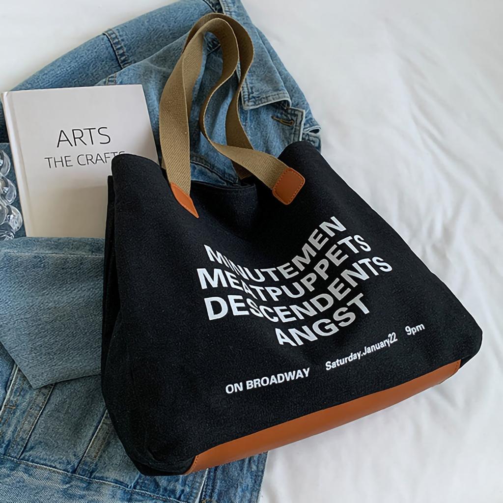 Простая холщовая сумка, повседневная, модная, изысканная, большая вместительная холщовая сумка-тоут с ручкой