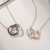 Mobius Double Ring Couple Necklace for Men and Women, Simple Japanese and Korean Pendant Collarbone Chain Necklace