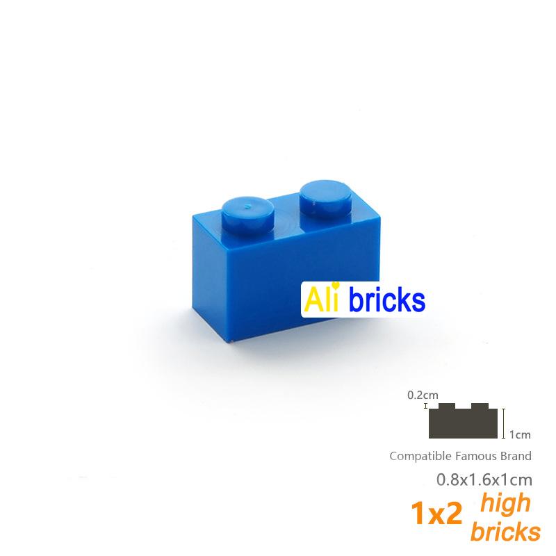60pcs/lot Bulk Blocks Building Bricks Thick 1X2 Educational Assemblage Construction Toys for Children Size Compatible With Brand