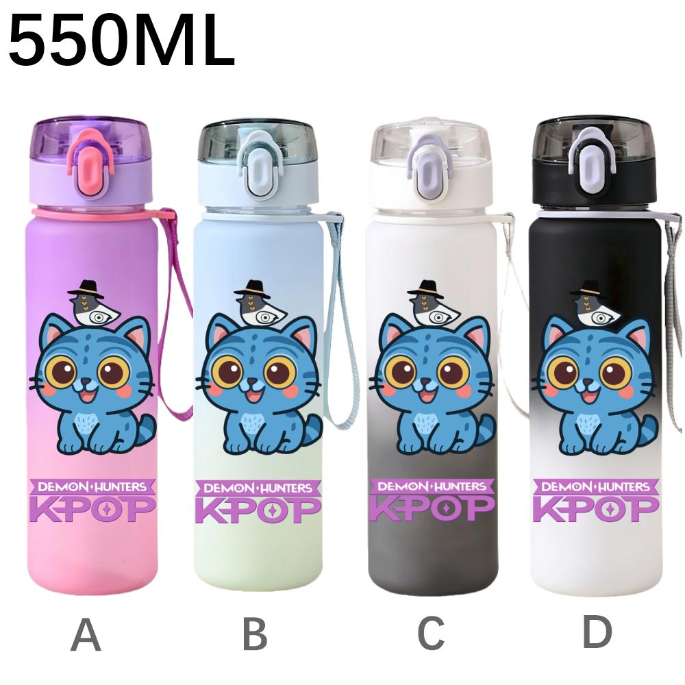 550ML KPop Demon Hunters Cartoon Print Sport Water Bottle Leak Proof Water Cup Outdoor Sports Drinking Bottle Birthday Gifts
