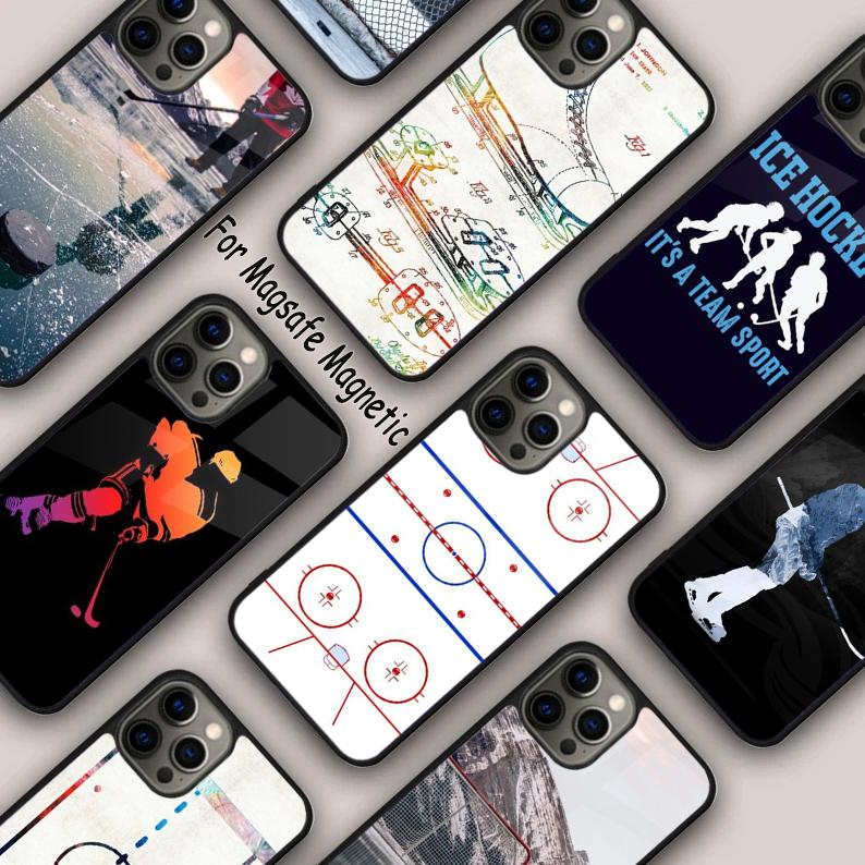Магнитный чехол для телефона с тематикой хоккея на льду Для APPLE iPhone 17 Air 16 14 13 12 Pro Max 15 Plus Беспроводная зарядка MagSafe Обложка
