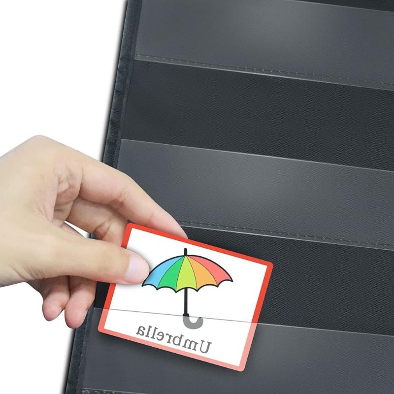 Подвесной карманный органайзер с несколькими прозрачными держателями для документов, обучающая развивающая игрушка, инструмент для обучения специальному образованию