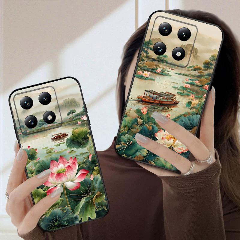 Корабль и Красный Лотос Для Xiaomi Poco X7 M7 Pro 5G M5 X4Pro 4 M6 4G C65 C75 F6 F5 X6 5 7 X5 F7 Ultra M5S M4Pro 5G мягкий чехол для телефона