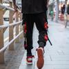 Streetwear Spring Autumn Cotton Joggers Men Hip Hop Fashion Ribbons Multi-pockets Casual Pants For Men