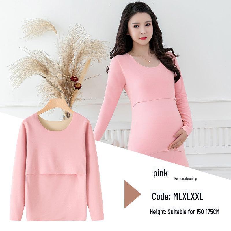 Бесшовный теплый осенний топ для беременных с бархатом, для кормления и послеродового периода, длинные рукава, 2003 г.
