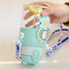 1pc 600ml Cute Water Cup Summer High-value Girl Plastic Portable Straw Large-capacity Water Bottle With Strap For Student School