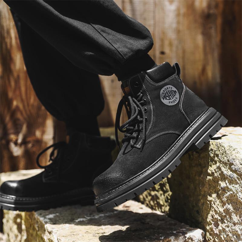 Универсальные мужские ботинки из кожи, удобные универсальные ботинки, мужские зимние ботинки до щиколотки, легкие низкие ботинки, мужские зимние повседневные ботинки до щиколотки