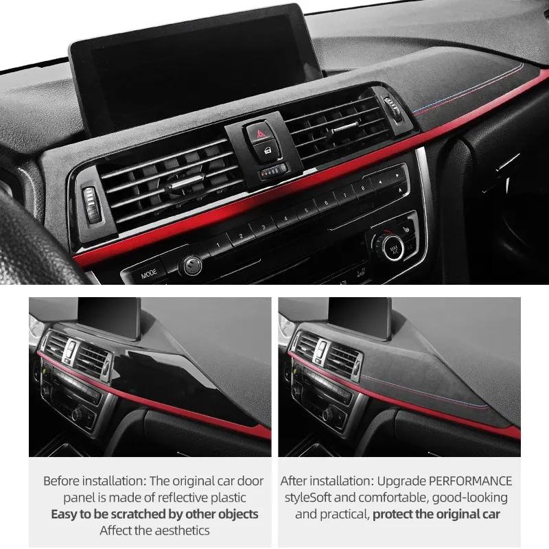 For BMW F30 F32 F34 Made of Alcantara Dashboard Panel trument Trim Covers M Performance Stickers Car Interior Accessories