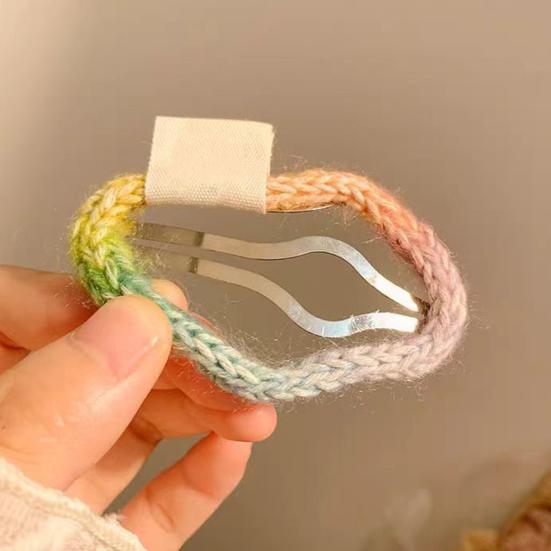 Радужная заколка для волос, плетеный цветок, сердце, звезда, облако, декоративная форма, аксессуары для волос, легкая заколка для волос для девочек