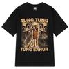 Винтажная футболка с мемом про бейсбольную биту Tung Tung Sahur, мужская одежда, модный стиль, футболки унисекс, летние хлопковые футболки