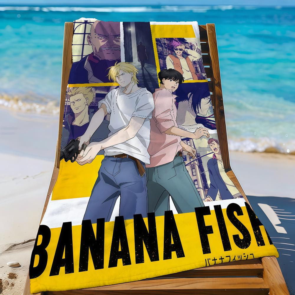 Аниме B-Banana Fish Полотенце Спортивное Быстросохнущее Туристическое Снаряжение для Кемпинга Песозащитное Мягкое Легкое Большое Пляжное Полотенце