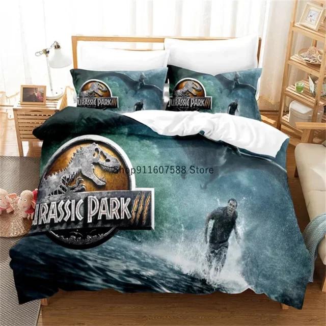 Red Jurassic Park Bedding Collection Cartoon Home Textiles For Kids Bed Collection Comforter Cover Bedroom Collection Queen Dinosaur Duvet Cover