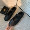 Sheepskin Version~ Mary Jane Shoes Women's New French Ballet Shoes Women's Flat-bottomed Pleated Retro Versatile Light Mouth Single Shoes
