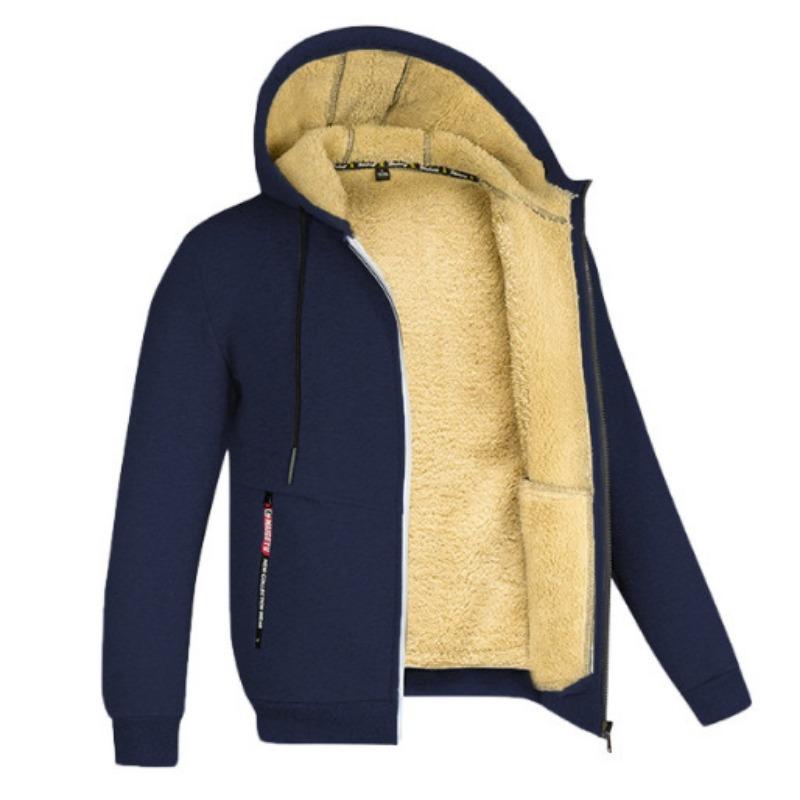 Male Autumn and Winter Warm Jacket Fashion Casual Soild Color Long Down Jacket for Casual Hooded Jacket Denim Coats for Men
