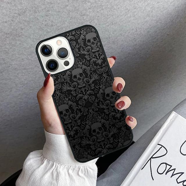 Крутой готический чехол-бампер с черепом для iPhone 17 Air 16 15 14 plus 12 13 pro max coque Shell Fundas