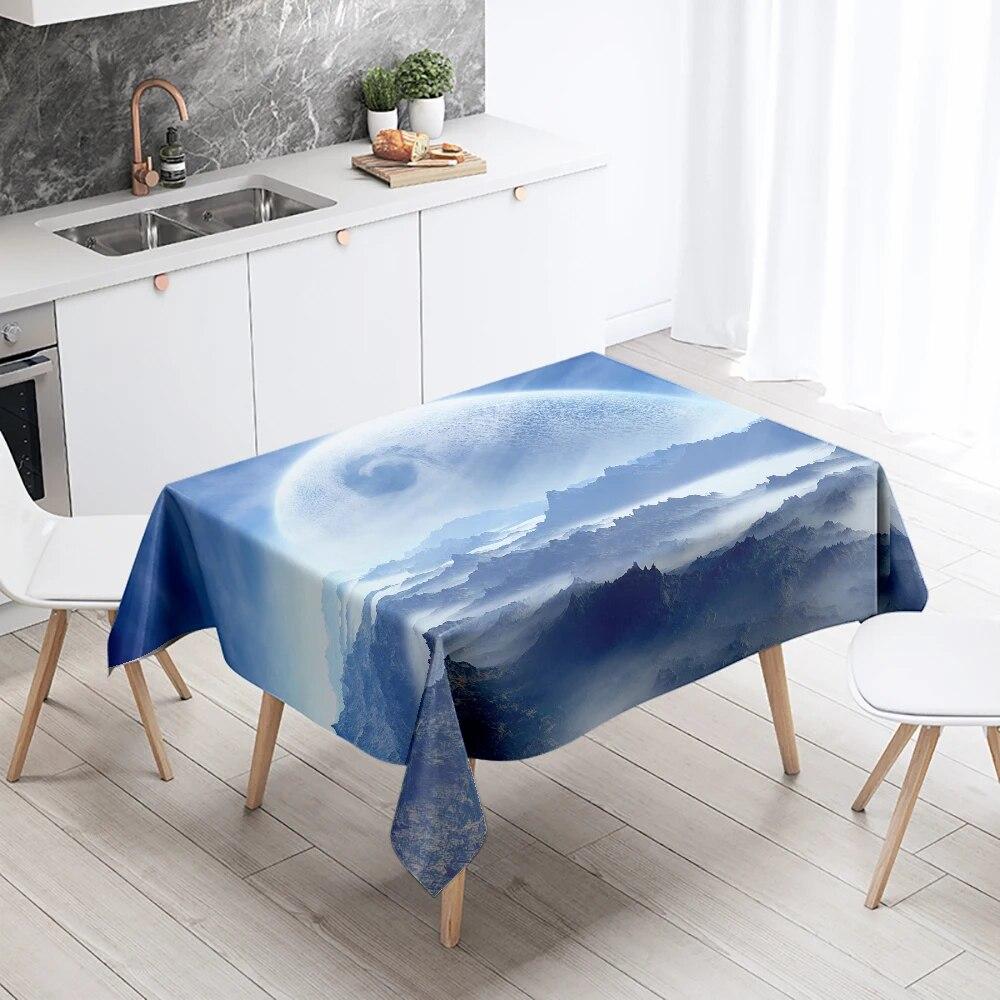 Скатерть «Звездное небо», домашний декор, устойчивая к пятнам, водонепроницаемая, украшение для стола, прямоугольная кухонная столешница для камина