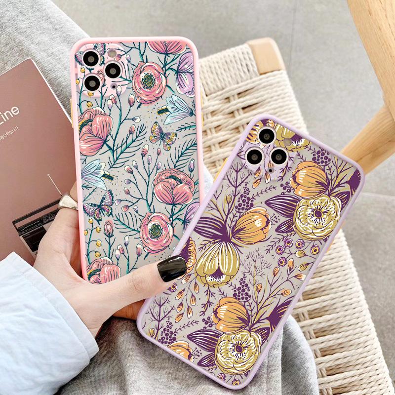 Чехол для телефона с бутонами цветов для iphone 15 14 7 8 Plus SE2 15 14 11 12 13 Pro Max для iphone X XS XR Задняя противоударная крышка Funda Shell