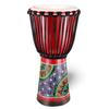 Uccellino 8-inch Djembe Folk Instrument for Children, Hand Drum Figurine, 40cm (Red)