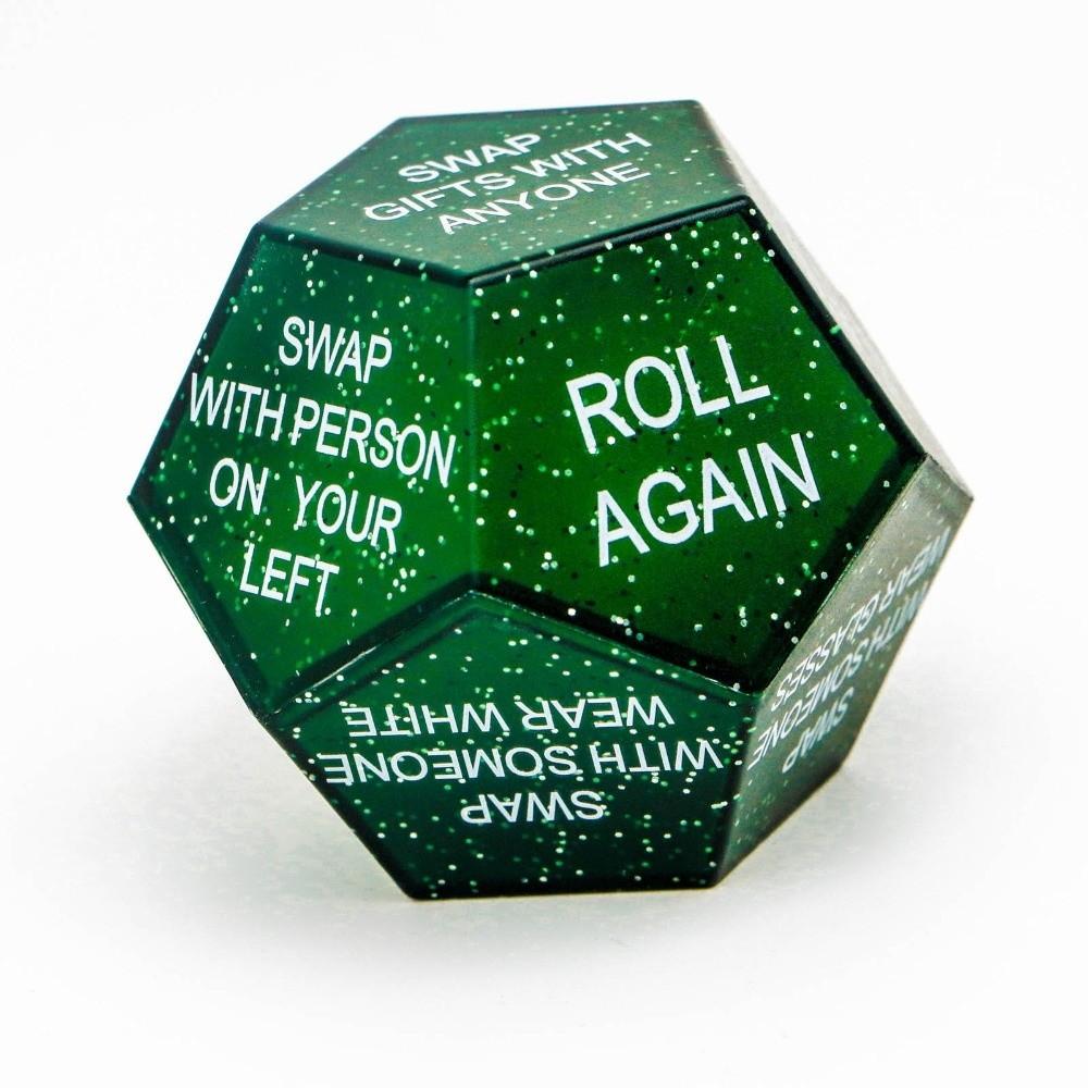 12-Sided Santa Swap Gift Exchange Dice Sparkling Finish Holiday Party Dice Christmas Party