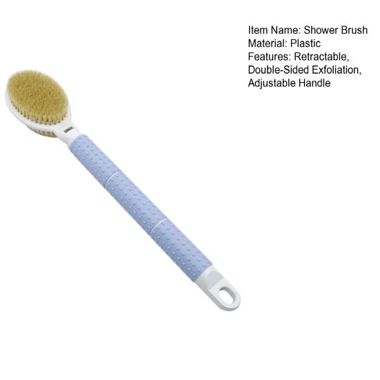 Выдвижная щетка для душа с двухсторонним пилингом, телескопическая длинная ручка, щетка для спины в ванной, пилинг кожи