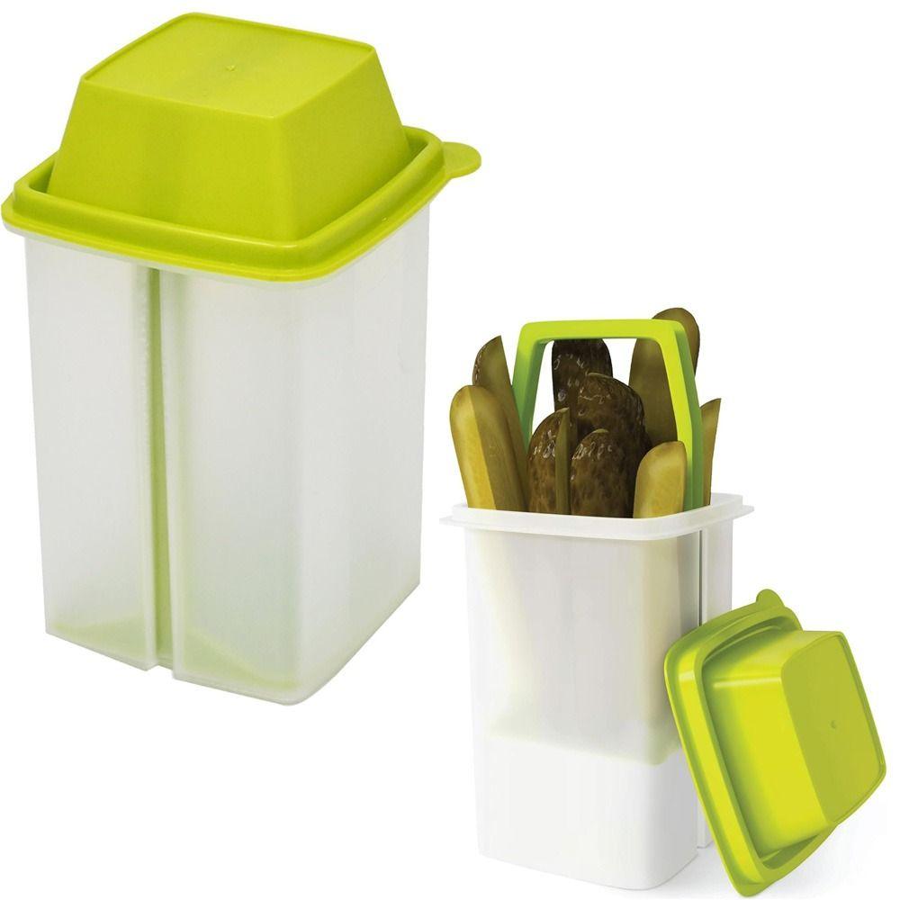 Банка для соленых огурцов без БФА Многоразовый контейнер для халапеньо Контейнер для соленых огурцов с ситечком Приправа Еда