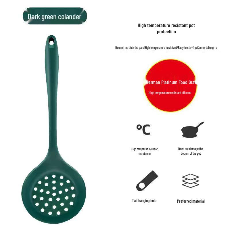 Heat-Resistant Silicone Spatula and Soup Ladle Set – Non-Stick, Food-Grade, Anti-Scald Kitchen Utensils