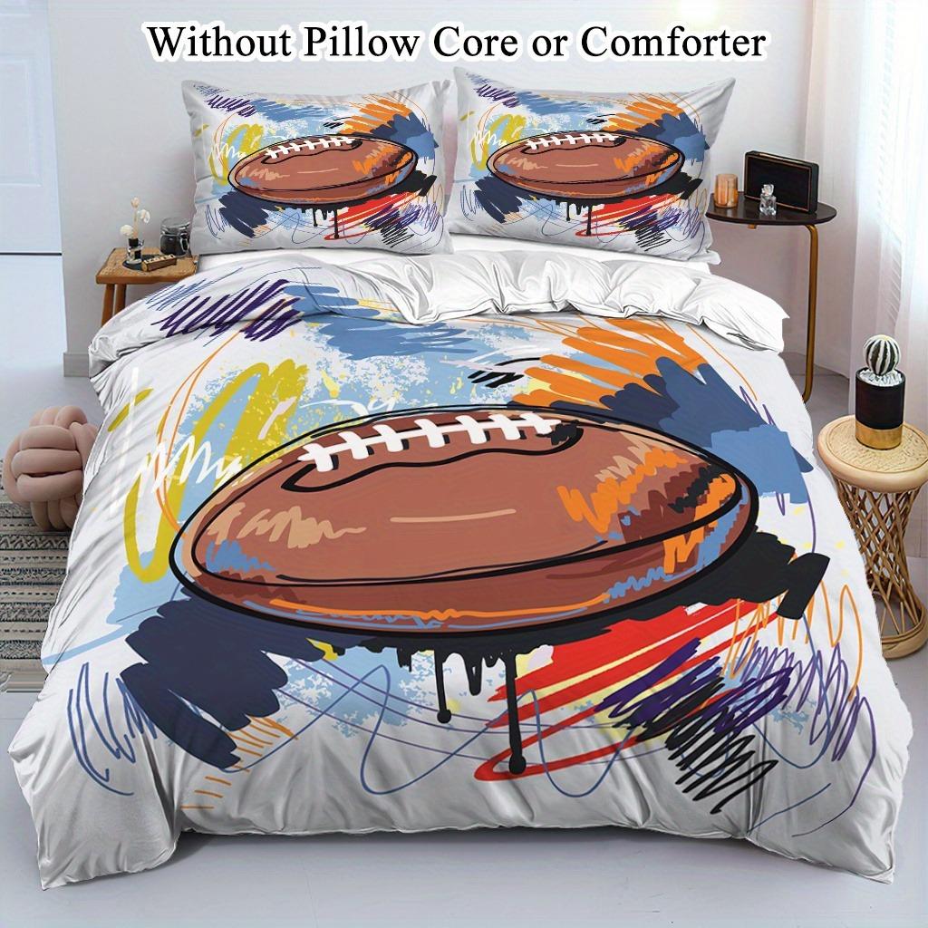 American Football Bedding Set Soft Polyester Duvet Cover Set Quilt Cover With Pillowcase For Bedroom Decor Rugby Birthday Gifts