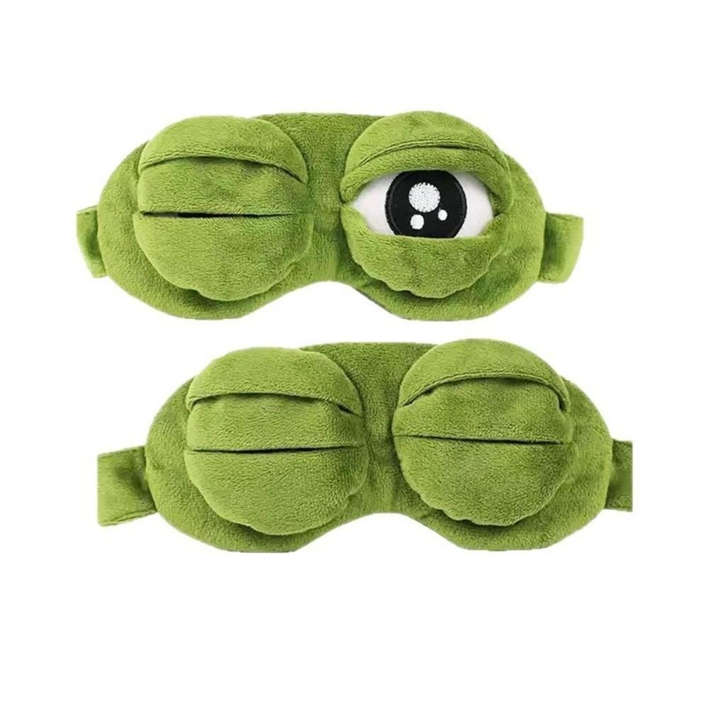 Green Big Eyes Frog Sleep Eye Mask Cartoon Plush Sleeping Eye Cover Lovely 3D Eye Mask Travel Nap