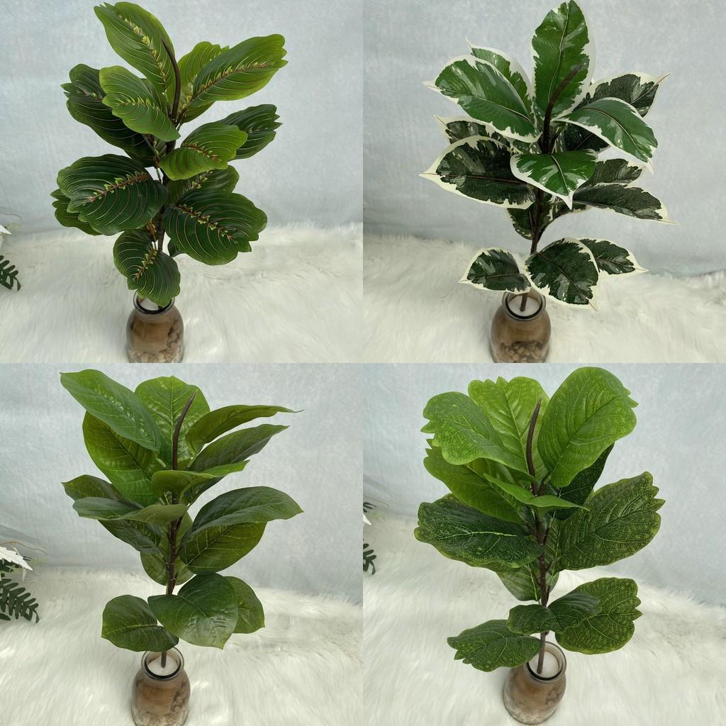 Реалистичное искусственное растение, одиночный стебель, 15 листьев, листва, домашний, свадебный, офисный декор