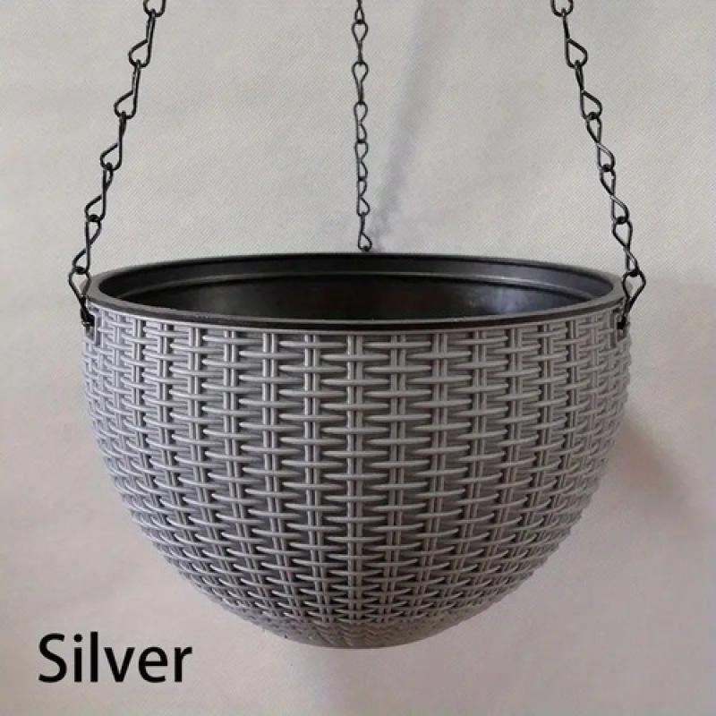 Универсальные круглые подвесные цветочные горшки из смолы, корзина для уличного подвесного горшка, держатель для сада, балкона, ведро для цветов, домашний декор