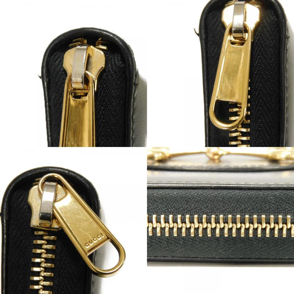 Used Horsebit 1955 Zip-Around Wallet (9539) - Size 621889, 0YK0G, 1000, 7940 Calfskin Zip Around, Black Unisex from